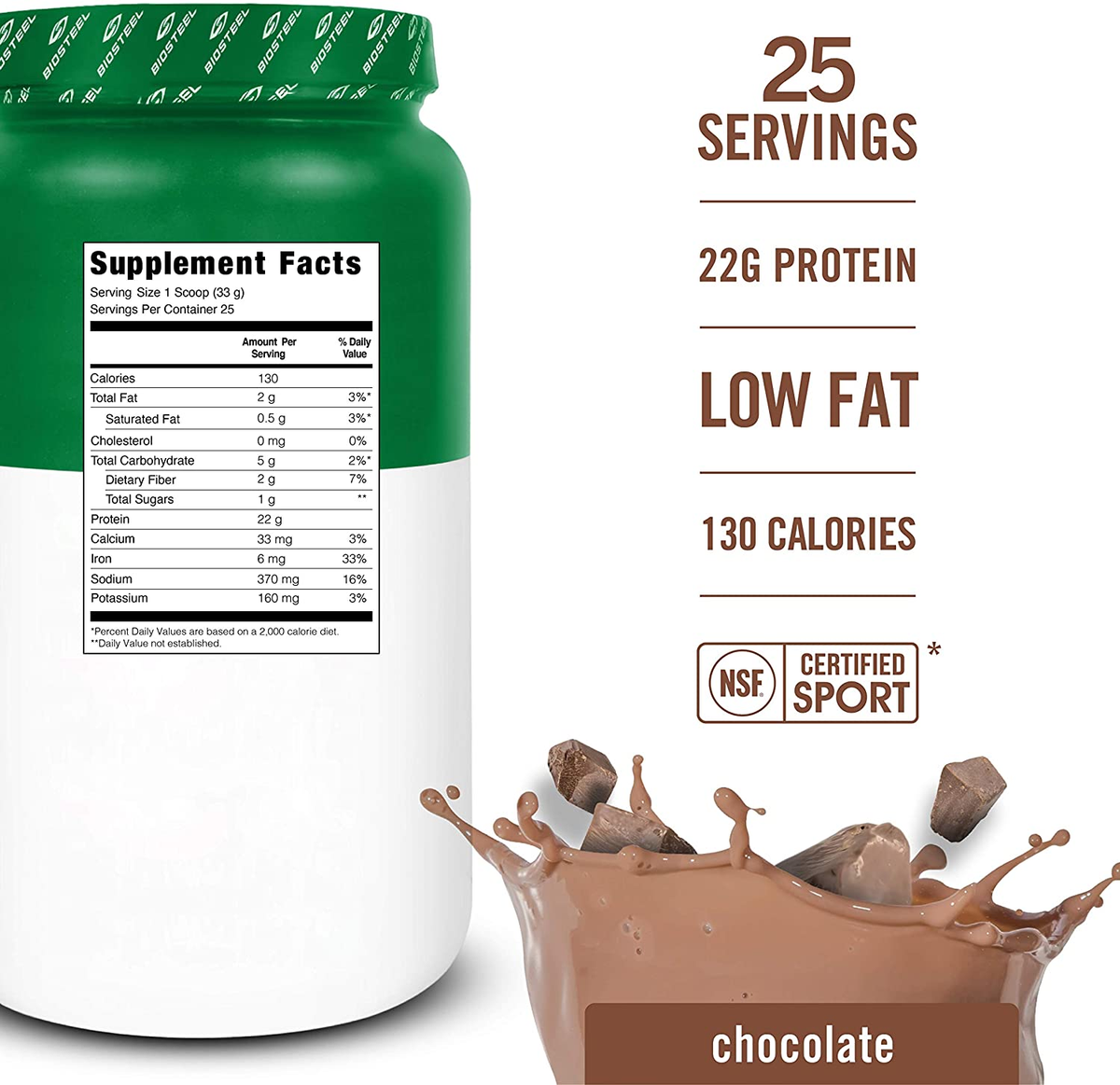 PLANT-BASED PROTEIN / Chocolate - 25 Servings - by BioSteel Sports Nutrition |ProCare Outlet|