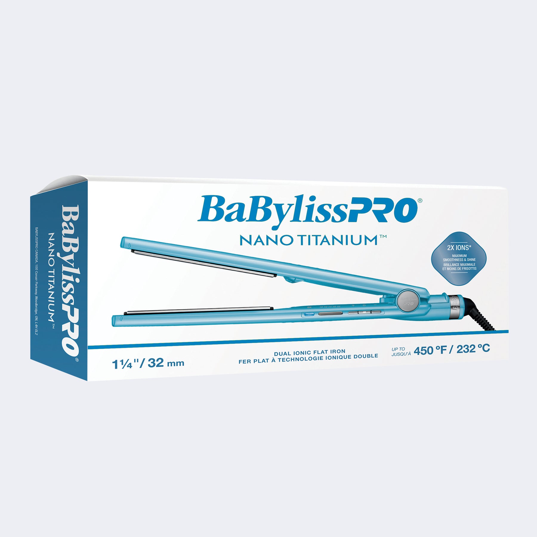 BABYLISSPRO® NANO TITANIUM™ DUAL IONIC 1-1/4" FLAT IRON