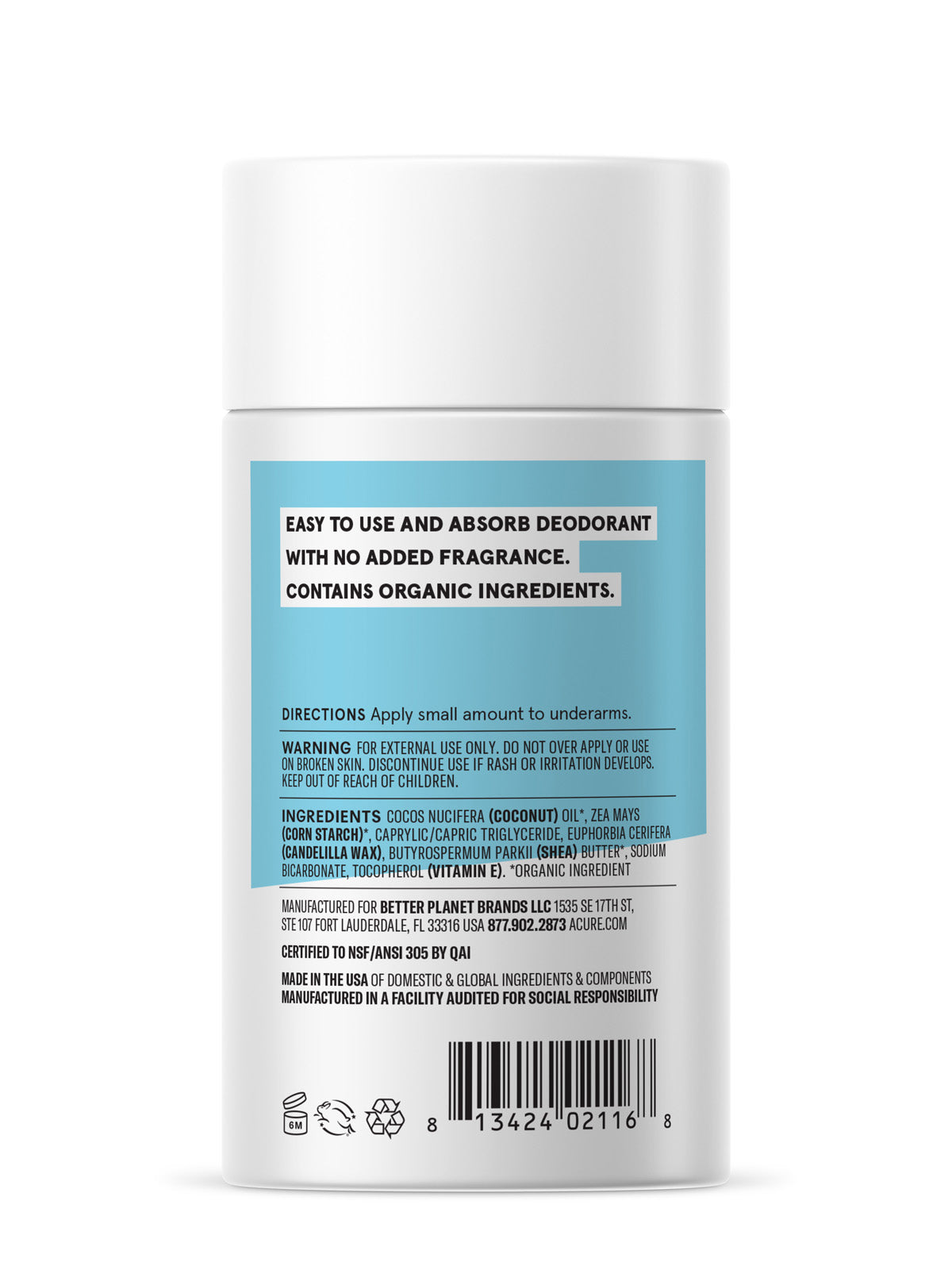 ACURE - Fragrance Free Deodorant - ProCare Outlet by Acure