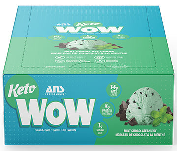 KetoWOW Bars - Mint Chocolate Chunk (12 x 40g) - ProCare Outlet by ANSperformance