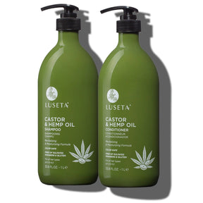 Castor & Hemp Oil Bundle - 1 x 33.8oz Shampoo & Conditioner Set - ProCare Outlet by Luseta Beauty