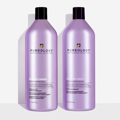Pureology - Hydrate Sheer - Dúo de champú y acondicionador |33.8 oz|