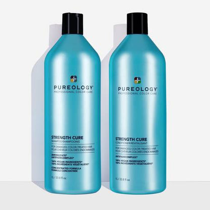 Pureology Strength Cure Shampoo and Conditioner Duo 1L – front packshot on white