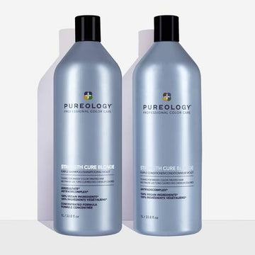 Pureology Strength Cure Blonde Shampoo and Conditioner Duo 1L – front packshot on white