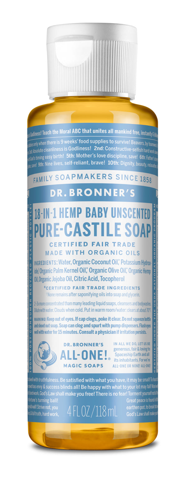 Baby Unscented - Pure-Castile Liquid Soap - ProCare Outlet by Dr Bronner's