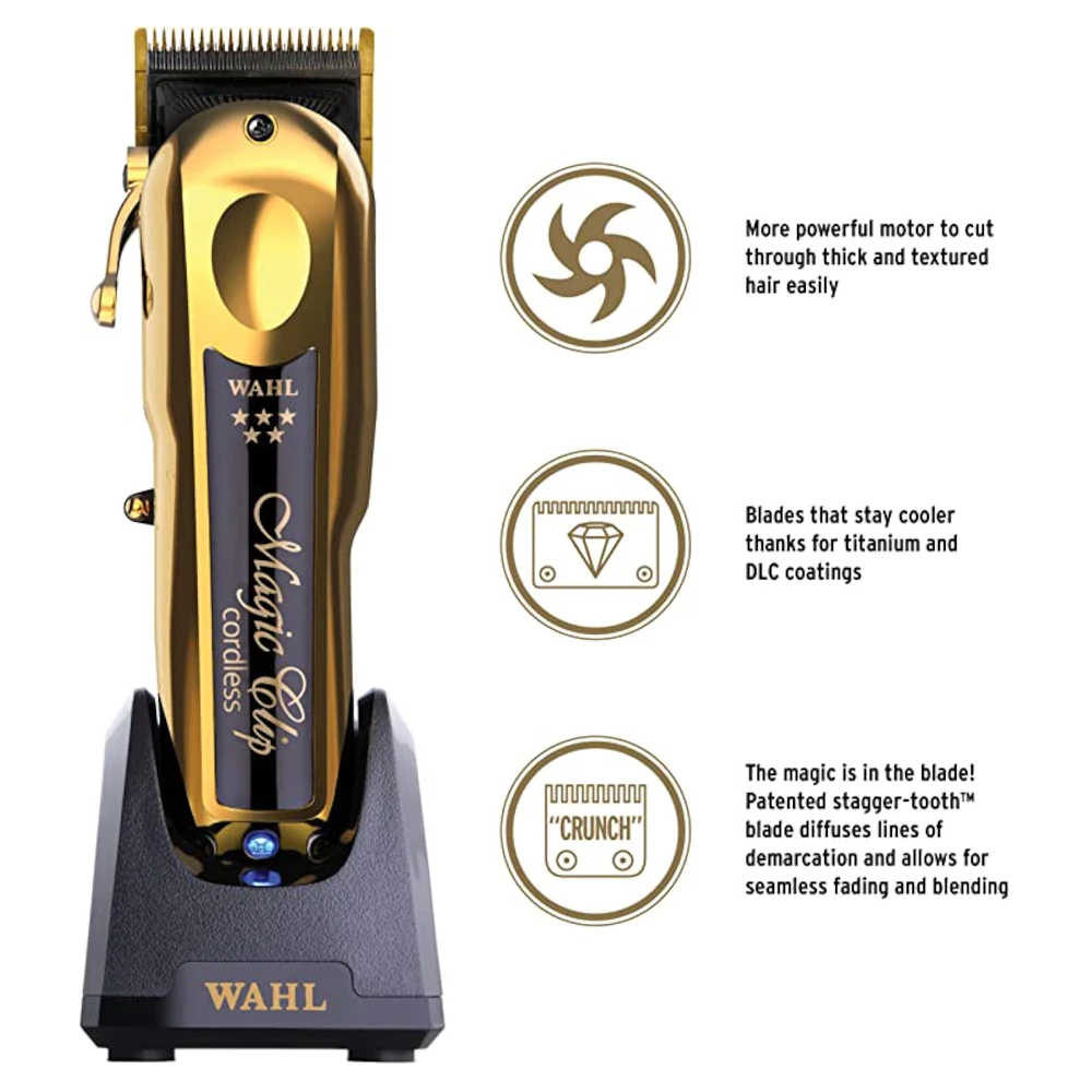 Wahl 5 Star Magic Clip Gold - 56445 - Includes Charging Stand & Cutting Guides - ProCare Outlet by Wahl