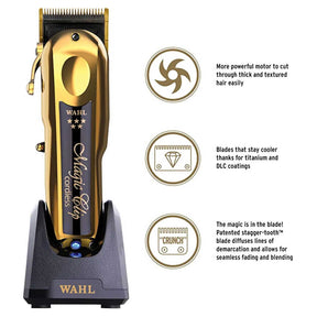 Wahl 5 Star Magic Clip Gold - 56445 - Includes Charging Stand & Cutting Guides - ProCare Outlet by Wahl