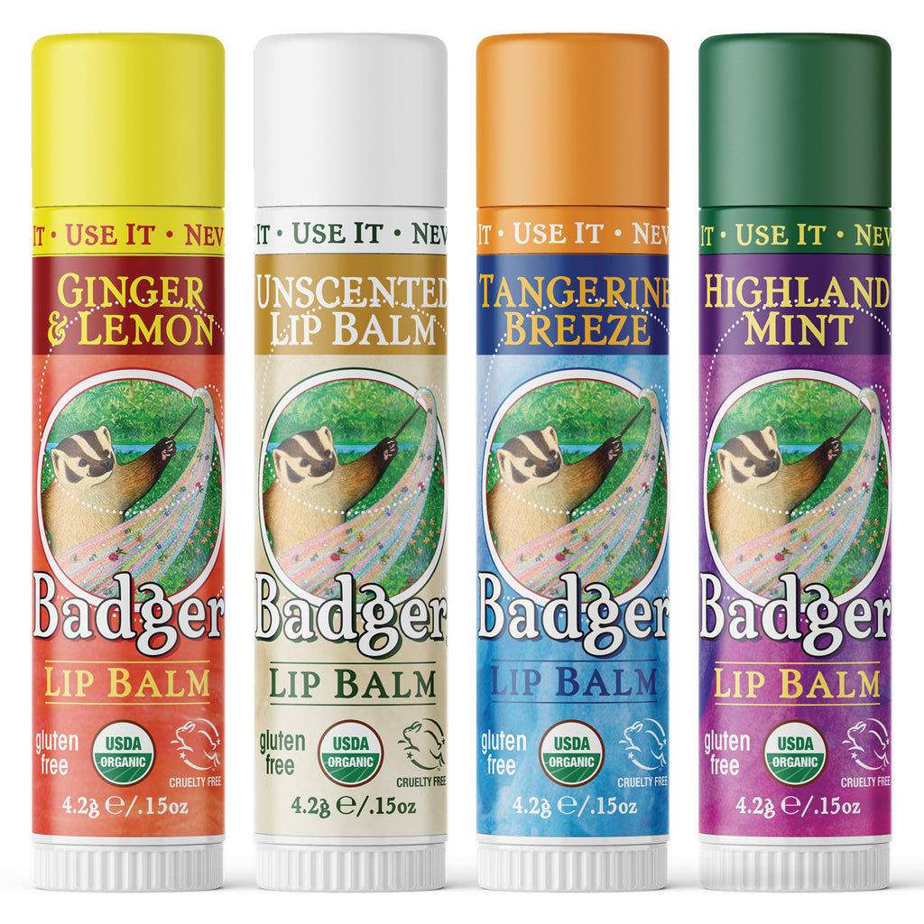 Badger - Classic Lip Balm 4-Pack - Blue Box | 4 x 0.15 oz | - by Badger |ProCare Outlet|