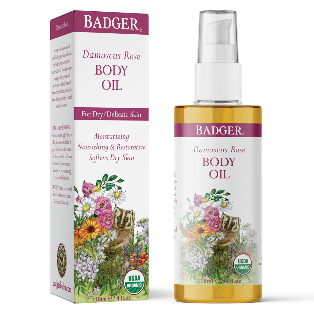 Badger - Rose Body Oil |4 oz | - ProCare Outlet by Badger