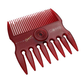 StyleCraft - 2 in 1 Spinner Fine/Coarse Tooth Texturizing and Grooming Hair Comb (Red) - by StyleCraft |ProCare Outlet|