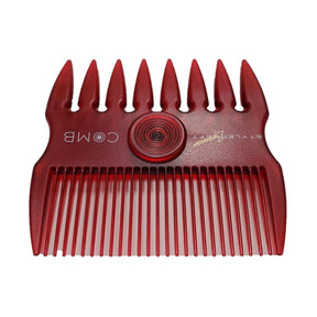 StyleCraft - 2 in 1 Spinner Fine/Coarse Tooth Texturizing and Grooming Hair Comb (Red) - by StyleCraft |ProCare Outlet|