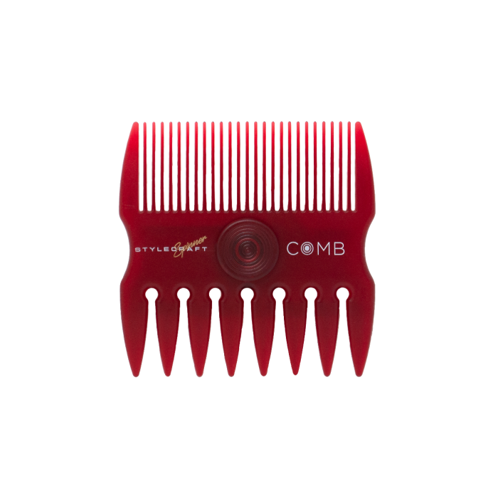 StyleCraft - 2 in 1 Spinner Fine/Coarse Tooth Texturizing and Grooming Hair Comb (Red) - by StyleCraft |ProCare Outlet|