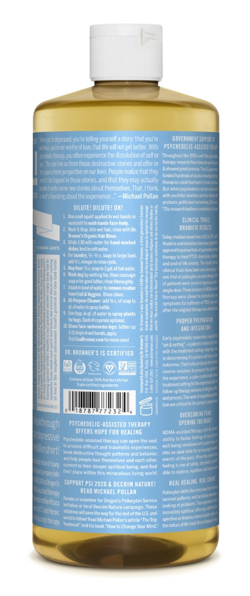 Baby Unscented - Pure-Castile Liquid Soap - ProCare Outlet by Dr Bronner's